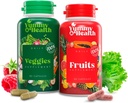 Mňam & Zdraví Ovoce a Veggie Kapsle - 33 + Celé superpotraviny z ovoce a zeleniny 124; 90 Ovoce + 90 Veggie Kapsle 124; Vegan, Non- GMO, Gluten- Free Factory 124; Plant- Based Nutrients & Fiber