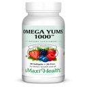 Maxi Health Omega Yums 1000 - Kid Friendly - Fruity Burst Flavor - 110 Softgel Kapsle - Kosher