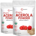 2 balení čisté USDA organické acerola třešňový prášek, přírodní a organické vitamín C pro imunitní systém, 8 Ounce, No GMO, No Gluten, Brazílie Původ