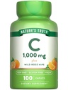 Nature 's Truth Vitamin C 1000 mg s růžemi Hips IR 124; 110 Caplet IR 124; Vegan, Non-GMO, & gluten zdarma dodatek