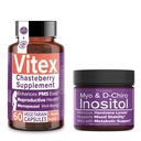 Inovativní Rose Uložit 10% na Hormonální rovnováhu a reproduktivní Wellness Bundle - Vitex Chasteberry dodatek + Myo & D- Chiro Inositol prášek pro PCOS & Menstruační podporu