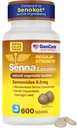 GenCare Senna Laxative 600 Tablet Senna 8.6mg Tablety s přírodním Sennosids IR 124; Laxativa pro zácpu, nafouknutí, plyn a nepravidelnost Relief. Bezpečné a efektivní 124; Generické pro Senokot