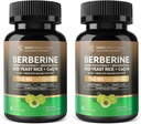 Berberine 1300mg se Zeleným čajem Extract, Resveratrol, Red Yeast Rice & CoQ10 - 13- in-1 imunitní zdraví, Natural Metabolic Support - 60 Kapsle - Non- GMO, Lab Tested - 2 Pack