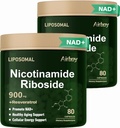 Airboy Liposomal Nikotinamid Riboside 900 mg, NAD dodatek s Resveratrol, NMN Alternative NAD Booster Podpora antiaging, Energie, Focus - 80 Capsulesx 2 Pack