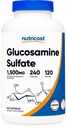 Nutricost Glucosamine Sulfát 1500mg, 240 tobolek - 750mg per tobolka, bez glutenu, Non- GMO
