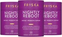 FRISKA Nightly Reboot enzym a probiotika dodatek, Promotes Lepší trávení a spánek, Podporuje Gut zdraví pro muže a ženy, Melatonin, Heřmánek, 90 Kapsle