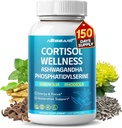 CORTISOL Wellness Ashwagandha 14- in-1 Přírodní směs s fosfatidylserine Magnolia Rhoddiola St. John 's Wort Peppermint Bacopa - 150 Počet - Made & Tested in The USA