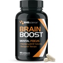 Mozek Booster dodatek pro zaměření - Klinicky validované Nootropics Brain Support Dodatek s Bacopa Monnieri Extract & Patented gobHB pro Cognitive Support - 3. strana Testováno (30 Služeb)