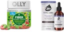 OLLY Fiber Gummy prstence 50ct + Oxy celková péče Hydratační vitamin C Sérum pro stravitelnou podporu, Cleader Skin