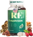Super houba gumové I Cukr zdarma Organic Daily I Chaga Cordyceps Lions Mane Maitake Shiitake Turecko Orel Reishi 124; doplňky pro Cognitive & Imunitation Support Focus Energy Stress Mood