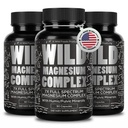 Wild Foods Magnesium Complex Doplněk 7X Formy 124; Vysoká absorpce, Full Spectrum, Snadné trávení 124; 500mg Glycinát, Bisglycinát, Malate, Orotate, Citrát, Taurát 124; 90 Kapsle (balení po 3)