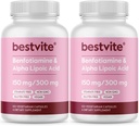 Benfotiamin 150mg / alfa kyselina lipoová 300mg (240 Vegetariánských kapslí) (120x2) - No Stearates - Vegan - Gluten Free - Non GMO