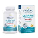 Nordic Naturals Ultimate Omega + CoQ10, Lemon - 120 Soft Gels - 1280 mg Omega33 + 100 mg CoQ10 - Heart Health, Cellular Energy, Antioxidant Support - Non- GMO - 60 Servings