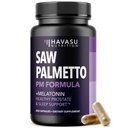 Saw Palmetto PM pro muže s melatonin 3mg - noční doba Prostata Zdravotní dodatek pro močovou měchýř a spánkovou podporu - Snížit močení Frekvence - 200 Počet - Vegan, Non- GMO Kapsle - Přes 6 měsíců Dodávka