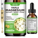 Tekutý hořčík Glycinát dodatek 1000mg, klid hořčík Citrát, Taurate kapky s Omega 3, zinek, Ashwagandha, L-Theanin, Heřmánek pro spánek, nálady, Stress Relief, kosti, svalovina, Lemon Flavor