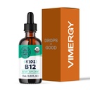 Viméries Kids Organic Liquid B12 - Podporuje fyzický rozvoj a kognitivní funkci * - Fast- Absorbující imunitní podpora * - USDA Organic, Vegan, Non- GMO - 55 ml