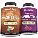 Nutriční Premium Magnesium L- Threonát & Resveratrol Supplement Bundle: High- Absorpce Magnesium Threonát a Resveratrol Kapsle pro opravy, Defenses, & Vitality