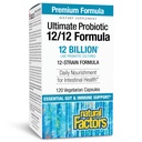 Přírodní faktory Ultimate Probiotic 12 / 12 Formule - Digestive Health Supplement with Probiotics - Imunity & Gut Health Supplement - 120 Vegetariánské Kapsle (120 Služeb)