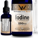 WellnesSOne Jodové kapky pro podporu štítné žlázy - rychle působící tekutý jod dodatek z iodidu draselného - Skvělé pro imunitu a kognitivní a maximalizuje absorpci železa - 1.67 fl oz