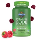 Zahrada života vitamin kód vápník hořčík gumy s D3 & K2, podporuje zdraví kostí a sílu kostí + Prebiotika a probiotika pro stravovací podporu, Non- GMO, gluten- free, 60 Malina gumy