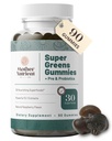 Super Zelené gumy pro ženy, Dospělí - s prebiotika a probiotika, Ne 8, ale 30 Výkonné Zelené Superfoods - Multivitamin Veggie Chewables (90 Gummies)