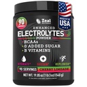 Zeal Naturals Electrolyte Powder Recovery Drink (90 Servings Côte 124; Cherry Limeade) w 0 Cukr + BCAA + B-Vitamíny Electrolyte Supplement w Draslík Zinek & Magnesium pro hydrataci - Keto Electrolytes