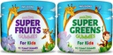 Infuze Super Ovoce a Super Green Gummies pro děti 180 Hrabě Superfood Směs Měkké a lahodné gluten zdarma Non- GMO