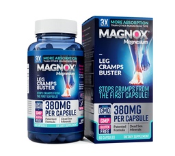MAGNOX ® Leg křeče Buster 124; 380mg hořčík pro nohy křeče v noci 124; doplněk hořčíku pro svalové křeče 124; 3X více Absorpce 124; Minerály mrtvého moře 124; Spánek a svalovina 124; 60 kaps