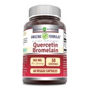 Amazing Nutrition Quercetin 800 Mg s Bromelain 165 Mg Veggie Kapsle Dodatek 124; Non- GMO 124; Gluten zdarma 124; Vyrobeno v USA 124; Vhodné pro vegetariány (60)