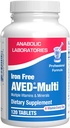 Železo Free Daily Multivitamin pro muže a ženy, 120 Tablet - AVED Daily Multi Vitamin and Minerals Health Supplement - Vitamíny A, C, D, E, Vitamin B Complex, Zinek, vápník, hořčík, Více