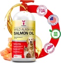 SavvyBeast Wild Aljašský losos olej pro psy, kočky & fretky - Omega33 Fish Oil Pet dodatek s EPA & DHA - Podporuje pleť, plášť, spony, srdce, mozek, Itch Relief & Imunitation - Nevoňavý - 16 oz