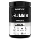 Jacked Factory L-glutamin Powder 100 Servings - Vegan Fermented L glutamin dodatek pro příspěvek cvičení Muscle Recovery, imunita, trávicí zdraví cd 124; Žádné umělé plnidlo - Neochucené