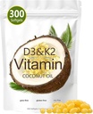 Vitamin D3 K2 Softgel, D3 K2 Vitamin 10000 IU, 10000 IU VIT D3 + 200 MCG Vitamin K2, bez GMO, gluten, Soy, zdraví kostí, podporuje absorpci vápníku, 300 gelů