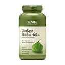 GNC Bylinný Plus Ginkgo Biloba 60mg dodatek, Vegetariánské, Podporuje duševní ostrost, 300 Služeb