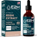 Reishi Houba Dodatek - Rychlejší absorpce než Reishi Houba Kapsle nebo Powder - Naše Reishi Houba Extract Promotes Longevity - Reishi Houba Tinktura - 2 Fl Oz by E2H