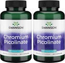 Swanson Chromium Picolinate - Přírodní doplněk Podpora metabolismu a řízení hmotnosti - Podporuje zdravé hladiny cukru v krvi již v normálním rozsahu - (200 kapslí, 200mcg každý) 2 balení