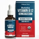 BioActive Vitamin B12 5000 mcg CLAS124; Obsahuje 3 BioActive Forms B12 Plus Methylfolát Cofactor - Methyl B12, Adenosyl B12 & Hydroxy B12 CLAS124; Sublingual Form, Berry Flavor, Organic, Vegan (60 Servings)
