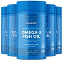 Doplňky rybího oleje s Omega 3 mastné kyseliny (5 lahví, 120 Softgels) - High EPA, DHA, & IFOS Rybí olejové pilulky Podpora srdce a společné zdraví - Bezproblémové rybí olej podporuje funkce mozku