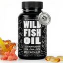 Wild Foods Omega 3 doplněk k rybímu oleji, 120 Kapsle (1 pk) 124; Wild Catched, Burless, Odorless, Non- GMO, gluten Free Oil 124; DPA, DHA, EPA Triple Strength Heart & Joint Nutrition for Women & Men
