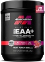MuscleTech Platinum Essential Amino Acids dodatek s elektrolyty, ovocný punč - Předcvičení prášek pro energii, růst svalů a sílu Builder - EAA Komplex pro muže a ženy - 30 Služeb