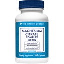 Vitamin Shoppe Magnesium Citrát Complex 160MG, Minerální dodatek, který podporuje kosti, zuby a energie výroba (100 kapslí)