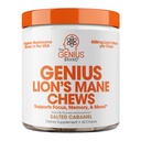 Geniální Lví hříva měkké Chews dodatek - Nootropní houba pro zaměření, Clarity, Paměť, Energie, Brain Health Support - Slaný karamel Flavor