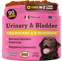 Natural Dog Company Močové a močové měchýře Doplněk pro psy - Cranberry & D- Mannose Soft Chews s marshmallow Root & Astragalus - Podporuje močení Tract Health, močová funkce a normální tok moči