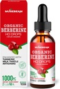 Organic Berberine HCl 1000mg Liquid Drops - s Ceylon Cinnamon Turmeric Milk Thistle Artichode - Vysoký doplněk biologické dostupnosti pro muže ženy - Vegan cukr zdarma gluten zdarma 2fl. oz (60ml)