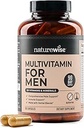 NatureWise Multivitamin pro muže - Denní mužská podpora - Minerály & Byliny pro energii, výkon, imunitu - s vitamínem A, C, D, B-Complex - Soy & Gluten-Free, Non- GMO - 180 Kapsle [3-Month Supply]