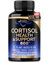 Cortisol dodatek pro ženy - Svatý Basil 124; Ashwagandha OF 124; Rhodiola OF 124; L- Theanine - Plant- based Hormon Balance - Mood, Focus & Sleep Support - Made in USA - Vegan, Non- GMO - 120 Kapsle pro 4 měsíce