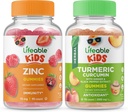 Živé zinek děti + kurkumin děti, gumové pouzdro - velký přípitek, doplněk vitamínu, gluten zdarma, GMO zdarma, Žvýkací žlab