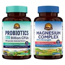 Vitalitown Probiotic + Magnesium Bundle (Balení po 2) Obal 124; Probiotika 120 Milionů (Položka 1) & 6-in-1 komplex hořčíku (položka 2) Obal 124; Gut, Bone, Muscle, Sleep Health Of 124; Vegan Of 124; 30 Kapsle & 120 Kapsle