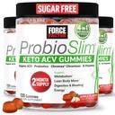 Force Factor ProbioSlim Keto ACV Gummies, Organic Apple Cider Ocet Gummies with LactoSpore Probiotics & Prebiotics to Support Digestion, Metabolismus, & Imunní zdraví, 1 Net Carb, Apple Flavor, 360ct