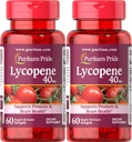 Puritan 's Pride Premium Lycopen 40mg, Dietní dodatek pro prostatu, antioxidant, srdce zdraví, a celková zdravotní podpora, 2 měsíce dodávky, 60 Rychlé uvolnění Softgels, 2 Pack
